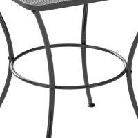 Outsunny Square Garden Metal Bistro Table Outdoor Patio Coffee Side Desk 23.6" x 23.6" x 27.6" Black(m-10)