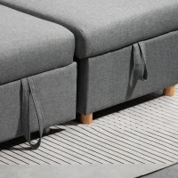 HOMCOM 83" Sofa Bed, Pull Out Sleeper L Shaped Sectional Couch with Reversible Storage Chaise, Wide and Deep Seat, Light Grey(m-11)