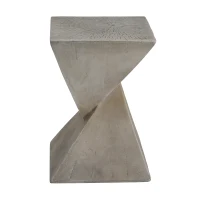 Stylish MGO Accent Table with Realistic Wood-Grain Texture, All-Weather Side Table with Stable 77 Lbs Capacity, 12.5" L x 12.5" W x 18" H, Light Gray(m-2)