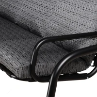 Outsunny 3-Person Porch Swing Chair, Patio Swing Bench with Adjustable Canopy, Removable Thicken Cushion and Weather Resistant Steel Frame for Outdoor, Garden, Poolside, Grey(m-13)