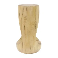 Modern End Table with Unique Wood Grain Texture and All-Weather Durability, Sturdy Side Table with 200 Lbs Capacity, 15" L x 15" W x 26.5" H, Natural(m-7)
