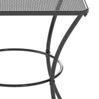 Outsunny Square Garden Metal Bistro Table Outdoor Patio Coffee Side Desk 23.6" x 23.6" x 27.6" Black(m-11)