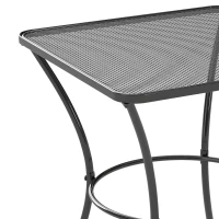 Outsunny Square Garden Metal Bistro Table Outdoor Patio Coffee Side Desk 23.6" x 23.6" x 27.6" Black(m-9)