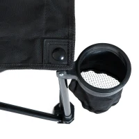 Outsunny 6 Seat Folding Camping Chair with Cup Holder and Carrying Case for Camping, Picnic, Sport Events, Black(m-13)