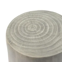 Hollow Side Table with Realistic Wood-Grain Texture, Pet-Friendly End Table with Weather-Resistant Composite, 14.5" L x 14.5" W x 16.5" H, Grey(m-6)