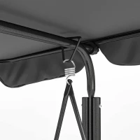 Outsunny 3-Seater Outdoor Porch Swing with Adjustable Canopy, Patio Swing Chair for Garden, Poolside, Backyard, Black(m-9)
