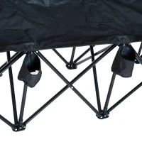 Outsunny 6 Seat Folding Camping Chair with Cup Holder and Carrying Case for Camping, Picnic, Sport Events, Black(m-11)