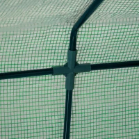 Outsunny 6' x 3' x 3' Portable Mini Greenhouse, Garden Green House Kit with 2 PE/Plastic Covers, Steel Frame and 2 Roll Up Zipper Windows, Dark Green(m-9)