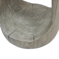 Modern End Table with Unique Wood Grain Texture and All-Weather Durability, Sturdy Side Table with 200 Lbs Capacity, 15" L x 15" W x 26.5" H, Grey(m-7)