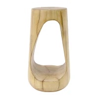 Modern End Table with Unique Wood Grain Texture and All-Weather Durability, Sturdy Side Table with 200 Lbs Capacity, 15" L x 15" W x 26.5" H, Natural(m-2)
