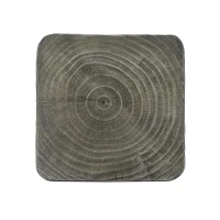 Sculptural MGO Accent Table with Unique Wood-Grain Texture, All-Weather Side Table with 200 Lbs Capacity, 12.5" L x 12.5" W x 27" H, Grey(m-7)