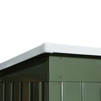Outsunny 9' x 4' Garden Metal Storage Shed Outdoor Equipment Tool Box with Foundation Kit, Ventilation & Doors, Light Green(m-11)