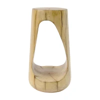 Modern End Table with Unique Wood Grain Texture and All-Weather Durability, Sturdy Side Table with 200 Lbs Capacity, 15" L x 15" W x 26.5" H, Natural(m-8)