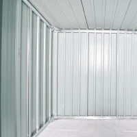 Outsunny 5x3 Lean to Shed with Lockable Door, Durable Metal Shed for Garden, Patio, Lawn, Black(m-12)