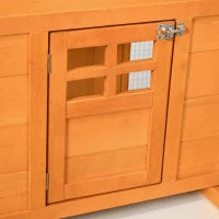 PawHut 117" Extra Large Chicken Coop with Asphalt Roof, Wooden Hen House with Slide-out Tray, Quail Hutch with Nesting Box, Orange(m-12)