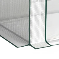 Outsunny 6' x 3' x 3' Portable Mini Greenhouse, Garden Green House Kit with 2 PE/Plastic Covers, Steel Frame and 2 Roll Up Zipper Windows, White(m-10)