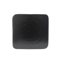 Sculptural MGO Accent Table with Unique Wood-Grain Texture, All-Weather Side Table with 200 Lbs Capacity, 12.5" L x 12.5" W x 27" H, Black(m-6)