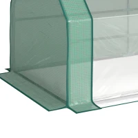 Outsunny 6' x 3' x 3' Portable Mini Greenhouse, Garden Green House Kit with 2 PE/Plastic Covers, Steel Frame and 2 Roll Up Zipper Windows, Dark Green(m-10)