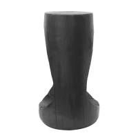 Modern End Table with Unique Wood Grain Texture and All-Weather Durability, Sturdy Side Table with 200 Lbs Capacity, 15" L x 15" W x 26.5" H, Black(m-8)