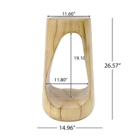 Modern End Table with Unique Wood Grain Texture and All-Weather Durability, Sturdy Side Table with 200 Lbs Capacity, 15" L x 15" W x 26.5" H, Natural(m-3)
