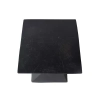 Stylish MGO Accent Table with Realistic Wood-Grain Texture, All-Weather Side Table with Stable 77 Lbs Capacity, 12.5" L x 12.5" W x 18" H, Black(m-9)