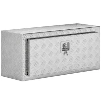 HOMCOM Heavy Duty Aluminum Underbody Truck Tool Box, 36 Inch Wavy Plate Tool Box Chest, Waterproof Storage Toolbox Organizer(m-9)