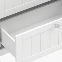 HOMCOM Bathroom Storage Cabinet, Narrow Bathroom Cabinet with  2 Drawers, Adjustable Shelf for Living Room, Entryway, White(m-9)