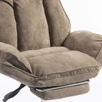 HOMCOM Big and Tall Office Chair Footrest Executive Desk Chair High Back Snowflake Velvet Reclining, Brown(m-10)