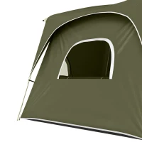 Outsunny 4-8 Person Family Tent, Camping Tent with 2 Room Mesh Windows, Easy Set Up for Backpacking, Hiking, Outdoor, Dark Green(m-9)