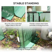 Outsunny Lean-to Greenhouse with 3 Tier Shelves, Mini Greenhouse with 2 Roll-Up Doors for Indoor Outdoor, Green(m-7)