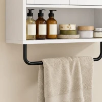 HOMCOM Wall Mounted Bathroom Cabinet, Bathroom Wall Cabinet with 2 Doors, Adjustable Shelf Storage, White(m-9)