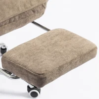 HOMCOM Big and Tall Office Chair Footrest Executive Desk Chair High Back Snowflake Velvet Reclining, Brown(m-11)