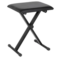 HOMCOM Adjustable Piano Bench, X-Style Folding Piano Stool with Padded Seat, Non-Slip Rubber Feet, Keyboard Chair, Black(m-9)