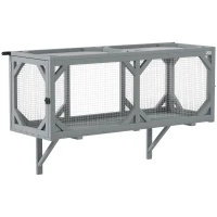 PawHut Cat Tunnel, Wooden Catio Outdoor Cat Enclosure with 2 Doors and Extendable Design, Wall-Mounted Pet Run(m-9)