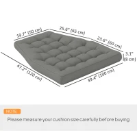 Outsunny Outdoor Swing Cushion, Tufted Patio Cushion Replacement for Garden Chair Egg Chair,  Indoor Outdoor Seat Cushion, Grey(m-3)