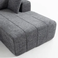 HOMCOM 101" Modular Sectional Sofa with Chaise, Chenille Boneless Cloud Sofa Bed, 3 Seater L-Shaped Couch, No Assembly, Grey(m-11)