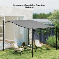 Pergola Canopy Replacement, Pergola Shade Cover for 10' x 10' Pergola (Outsunny 84C-038 Series), Dark Grey