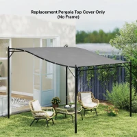 Pergola Canopy Replacement, Pergola Shade Cover for 10' x 10' Pergola (Outsunny 84C-038 Series), Dark Grey(m-1)