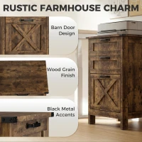 HOMCOM Vertical File Cabinet with 3 Drawers, Rustic Farmhouse Office Storage Cabinet for A4, Letter Size, Rustic Brown(m-4)