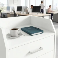 HOMCOM 4-Drawer Vertical Mobile Filing Cabinet, File Cabinet with Lockable Wheels for Home Office, White(m-11)