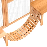 PawHut Large Outdoor Catio with Condos, Platforms, Doors, Ladders, Weather-Resistant Roof, Orange(m-10)