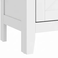 HOMCOM Farmhouse Bathroom Storage Cabinet, Bathroom Floor Cabinet with Barn Doors and Adjustable Shelves, White(m-11)