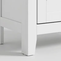 HOMCOM Farmhouse Bathroom Storage Cabinet, Bathroom Cabinet with Barn Doors and Adjustable Shelf, White(m-12)