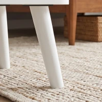 HOMCOM Modern Nightstand Set of 2, Bedside Table with 2 Drawers, Side End Table for Bedroom, Living Room, White Wood Grain(m-12)