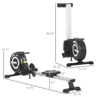 Soozier Magnetic Rowing Machine Adjustable Resistance Rower with LCD Digital Monitor Fully Body Health & Fitness for Home Use(m-3)