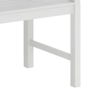 Outsunny 46" Outdoor Bench, Wooden Patio Loveseat with Slatted Frame and Armrests, 2 Seater Garden Bench for Porch, Lawn, White(m-10)