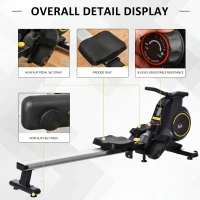 Soozier Magnetic Rowing Machine Adjustable Resistance Rower with LCD Digital Monitor Fully Body Health & Fitness for Home Use(m-4)
