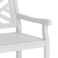 Outsunny 46" Outdoor Bench, Wooden Patio Loveseat with Slatted Frame and Armrests, 2 Seater Garden Bench for Porch, Lawn, White(m-8)