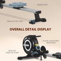 Soozier Magnetic Rowing Machine Adjustable Resistance Rower with LCD Digital Monitor Fully Body Health & Fitness for Home Use(m-4)