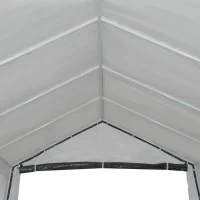 Outsunny 12' x 20' Carport Portable Garage, Heavy Duty Storage Tent, Patio Storage Shelter w/ Anti-UV PE Cover, Gray(m-11)